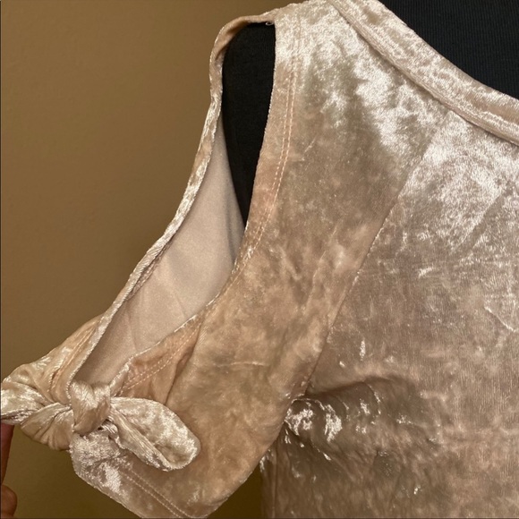 Sanctuary Crushed Velvet Cold Shoulder Blouse - Picture 2 of 5